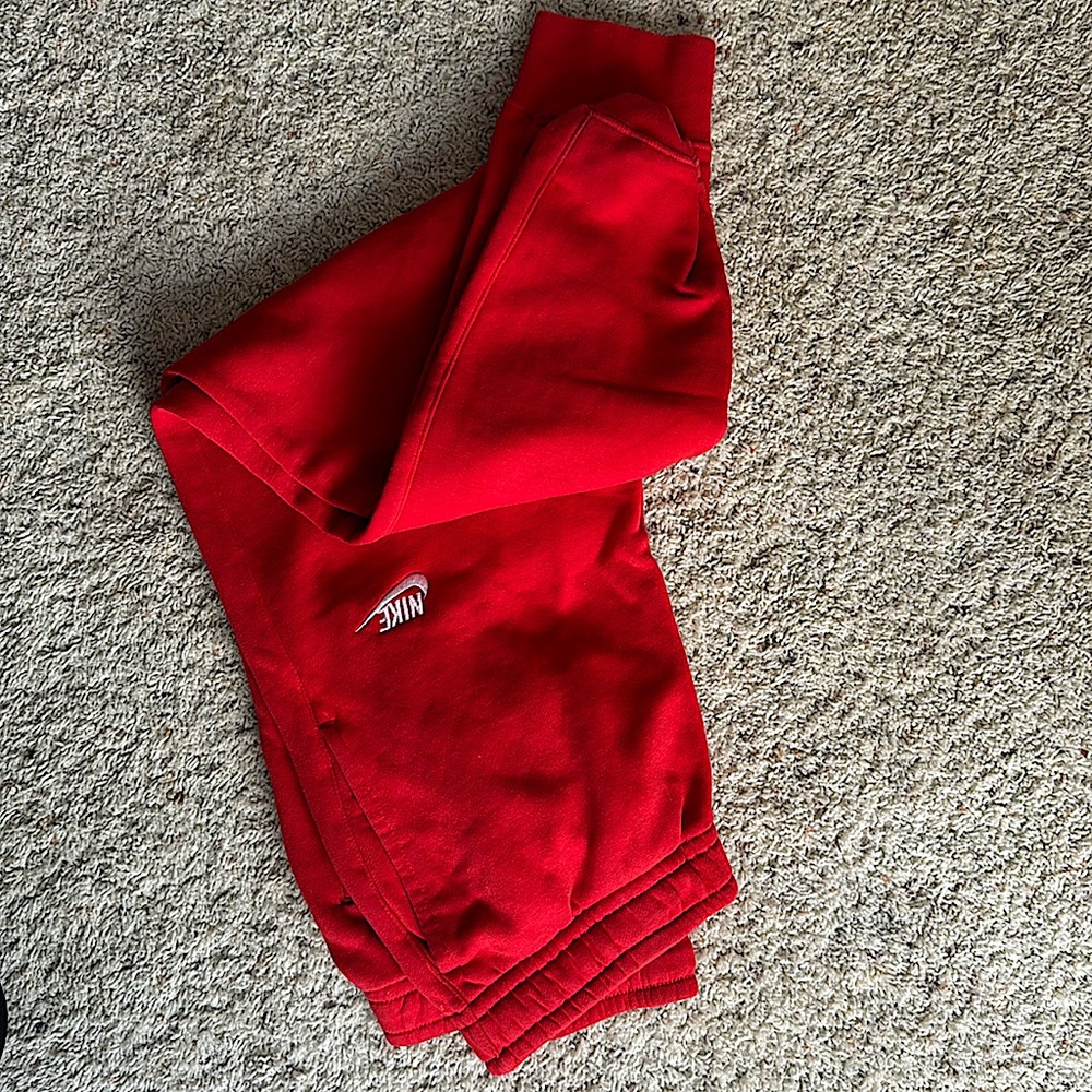 Red Nike Sweatpants Size Small Unisex.